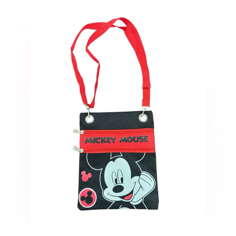 Disney Black and Red Crossbody Passport Bag